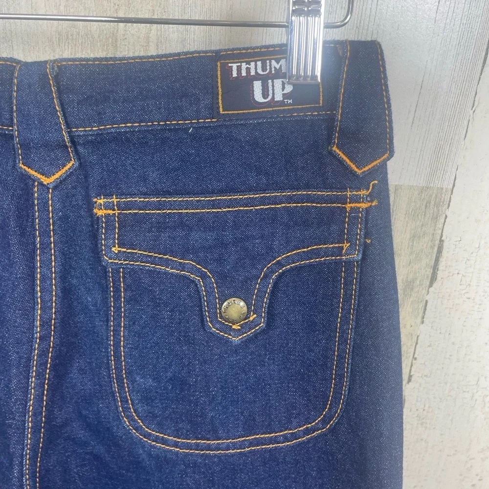 Thumbs Up Vintage Mens Flare Jeans size 30 Retro Western Dark‎ Denim